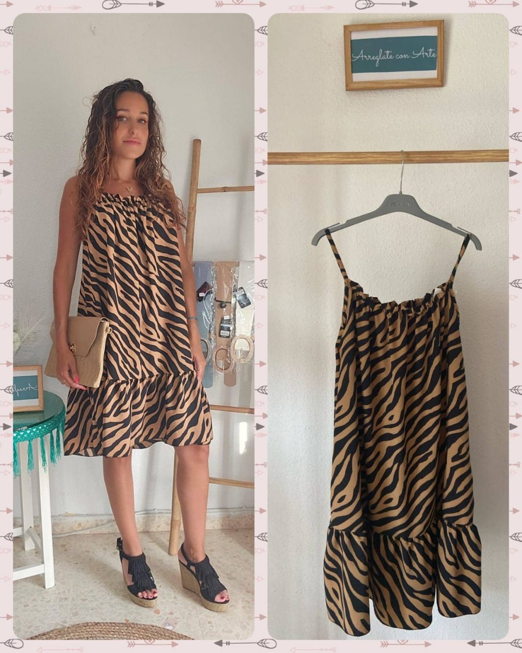 VESTIDO ESTAMPADO CORTO CEBRA