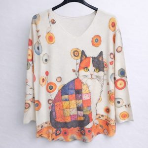 CAMISETA HILO GATO CIRCULOS