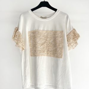 CAMISETA MANGA CROCHET