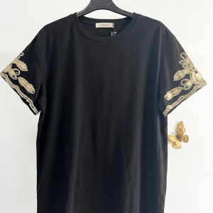 CAMISETAS MANGAS CROCHET NEGRO
