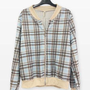 Sudadera bomber de cuadros Mónica